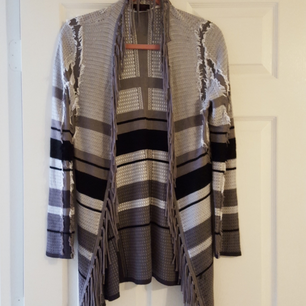 Fontana Vintage Fringe Distressed Cardigan Duster